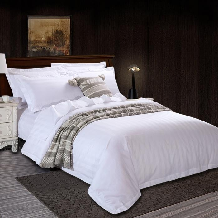 Light Luxury Style Organic Cotton Comforter Set White Bedding Set Hotel Bedding