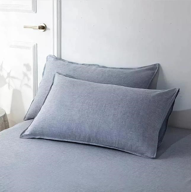 Customized Luxury Pure Linen Bedding Set Natural Color Bed Sheet Set