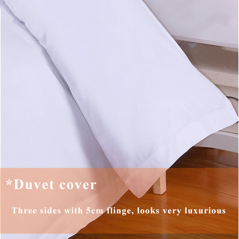 Wholesale Custom Hotel Linen Bed Sheet White Cotton Duvet Cover Bedding Set