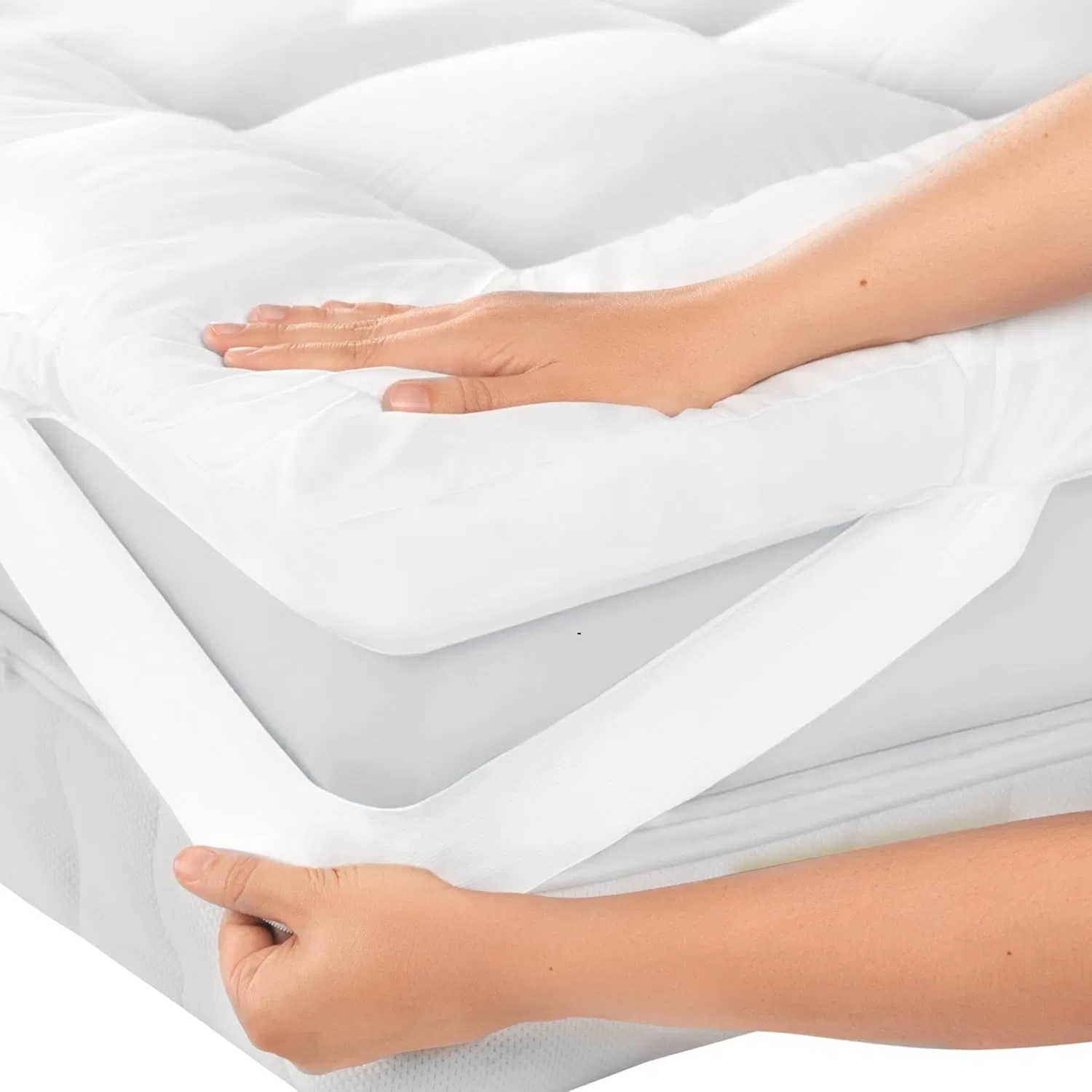 Ultra Soft Mattress Topper Bamboo Viscose Mattress Pad Naturally Cooling for Hot Sleepers