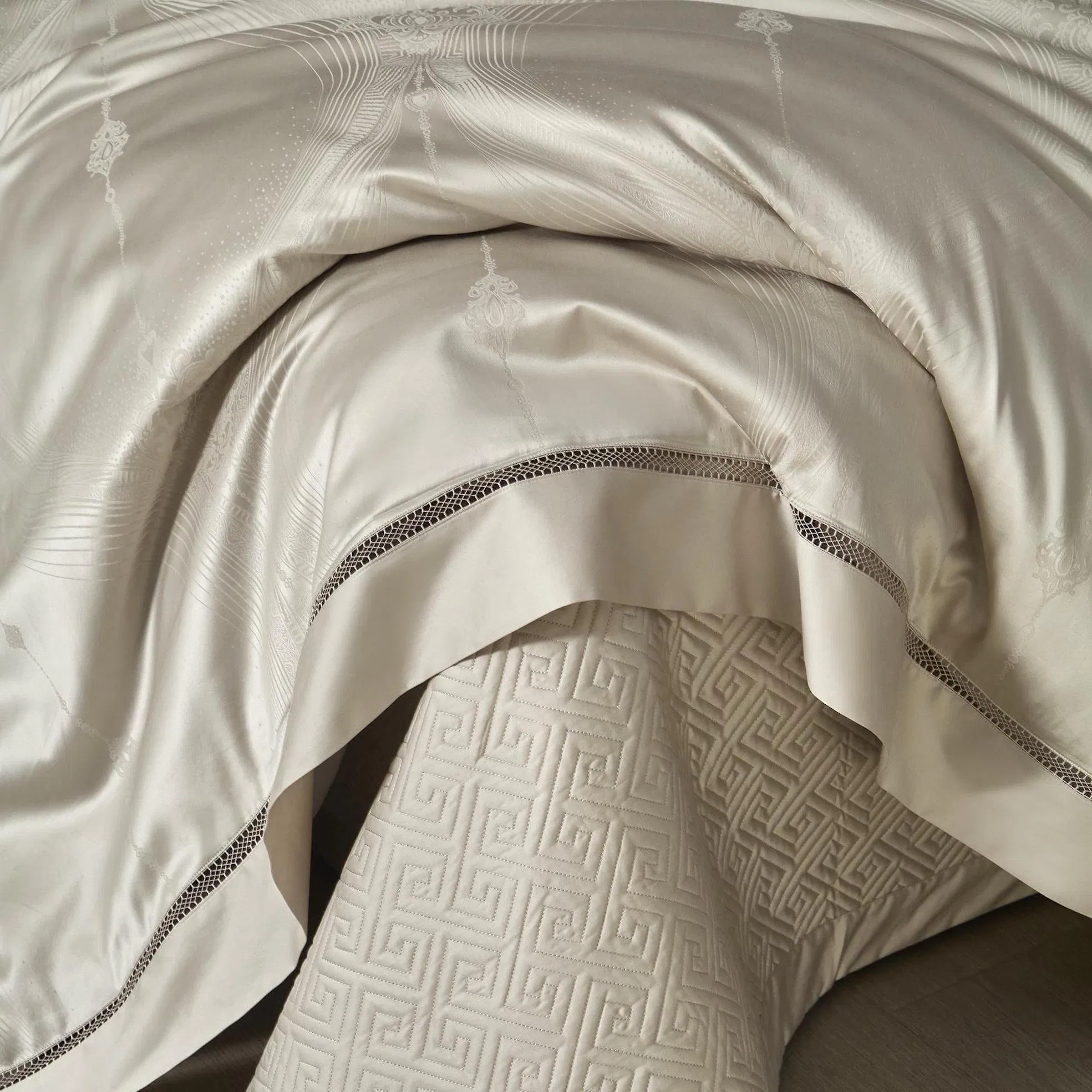 140 Thread Count Long-Staple Cotton Jacquard Four Piece Bed Set Bed Quilt Duvet Cover Bed Sheets Customizable Seven-Piece Bedspread Bedding Set for Home