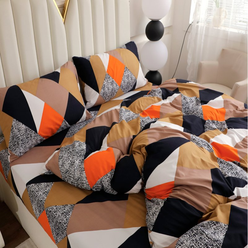 Flannel Fleece Bedding Set 4PCS Warm Soft for Autumn and Winter
