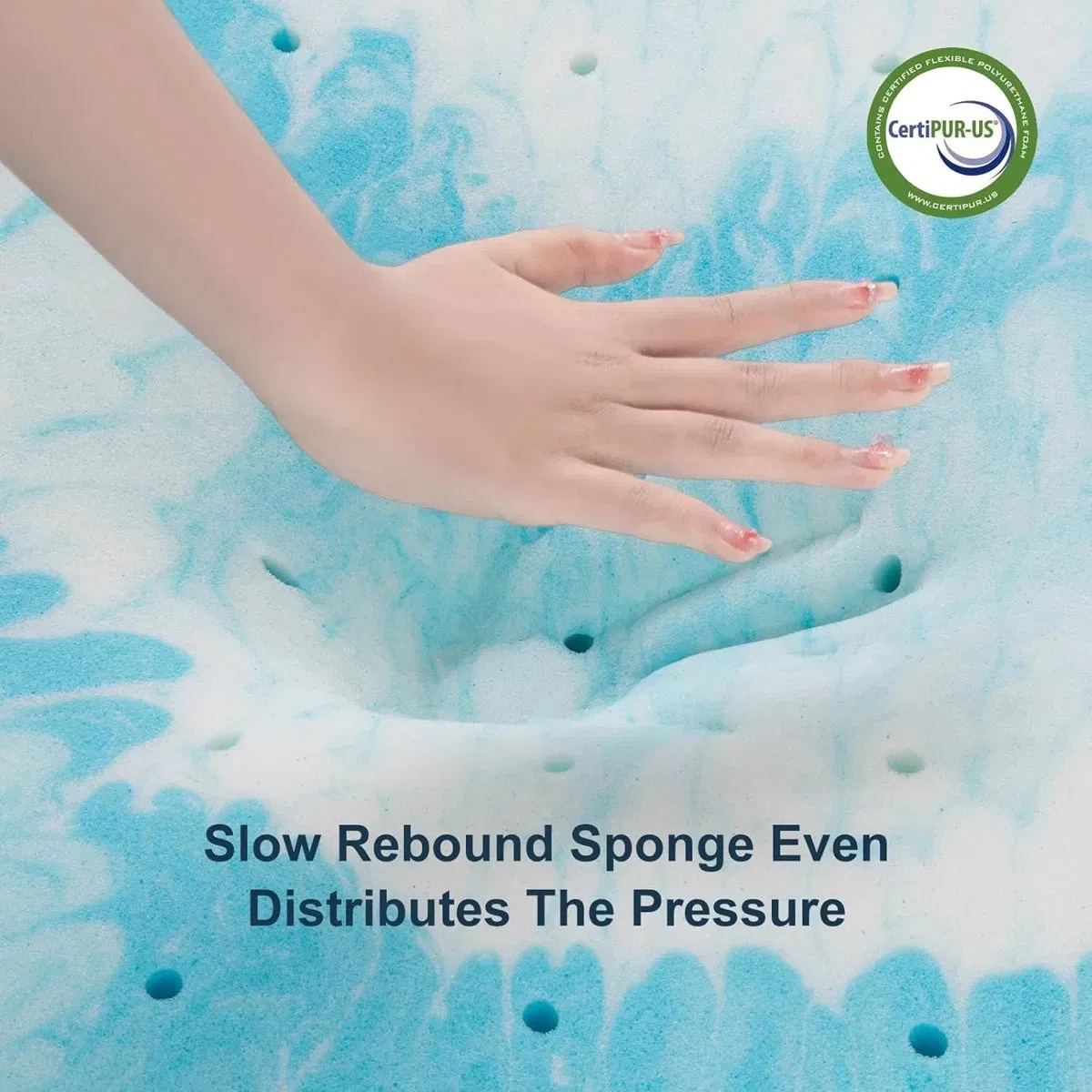 Gel Infused Memory Foam Mattress Topper for Home Living Room Bed