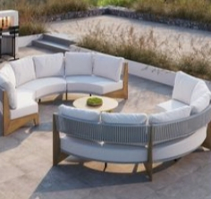 Waterproof Garden Outdoor Sofa Set with Thick Cushions