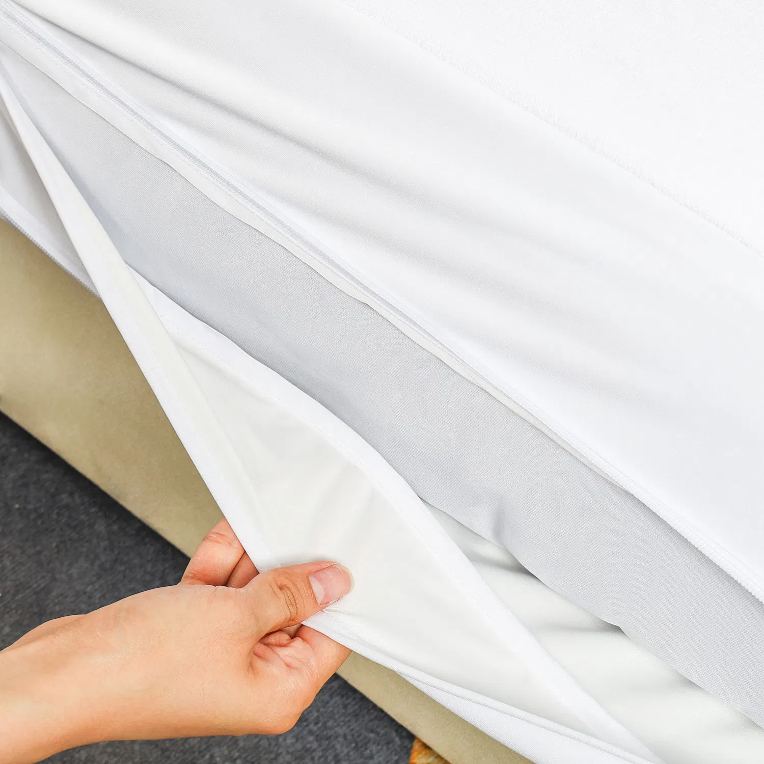 Premium Zippered Mattress Encasement Waterproof Hypoallergenic Dust-Proof Six-Sided Protector