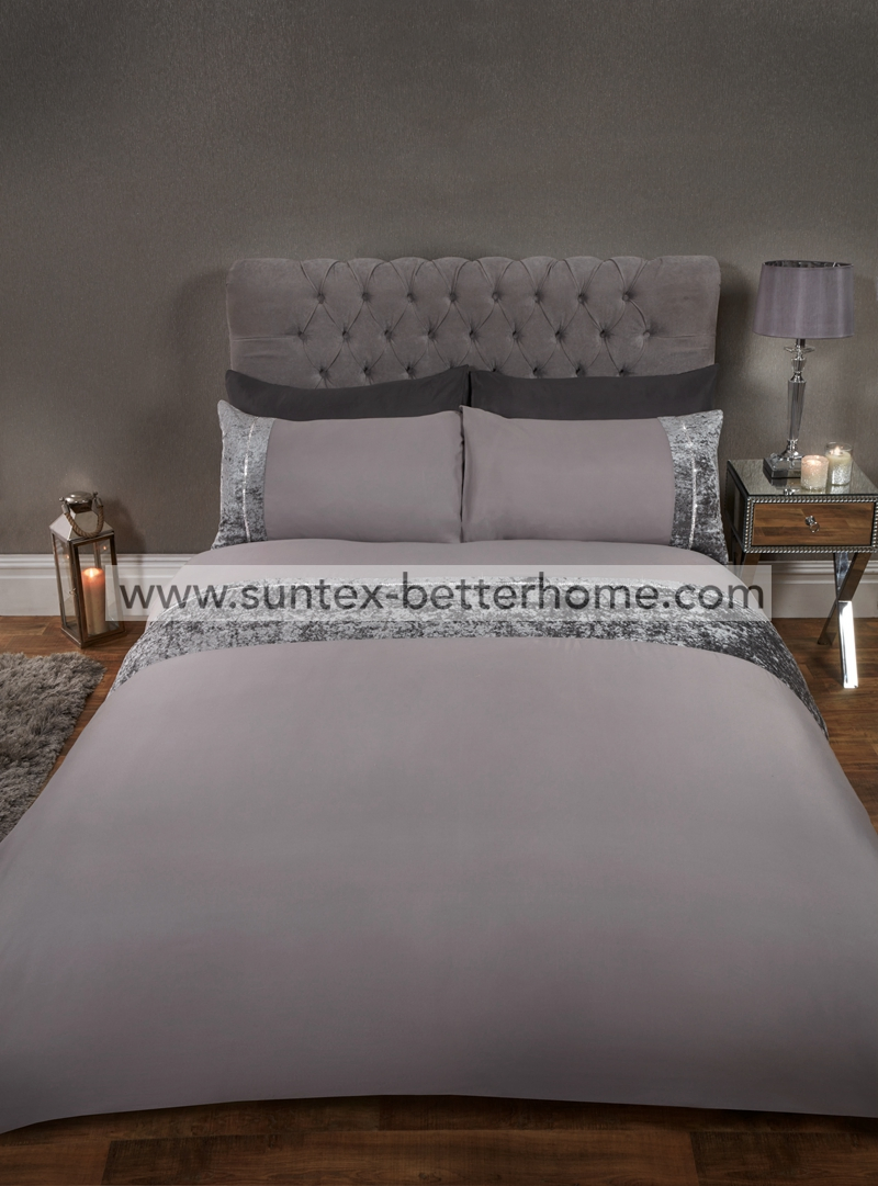 Suntex Velvet Flannel Duvet Cover and Pillow Sham Bedding Set