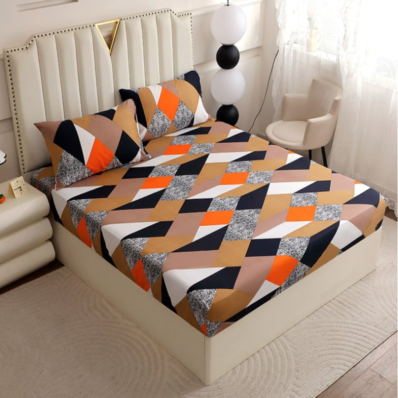 100% Polyester 4PCS Flannel Fleece Bed Sheet Quilted Bed Cover Bedding Set