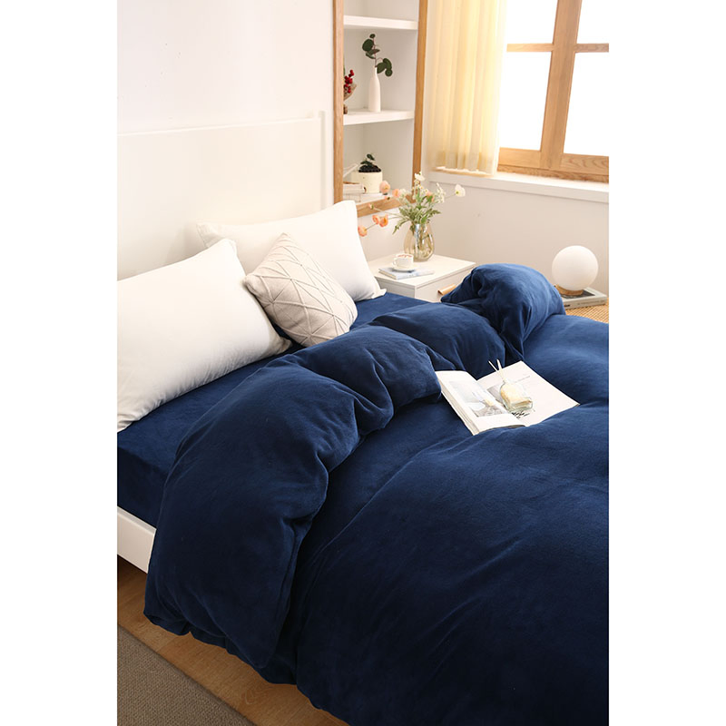 Winter Thick Warm Bedding Set Milk Velvet Crystal Coral Fleece Double-Sided Bed Sheet Quilt Cover Pillow Case Bedding Set
