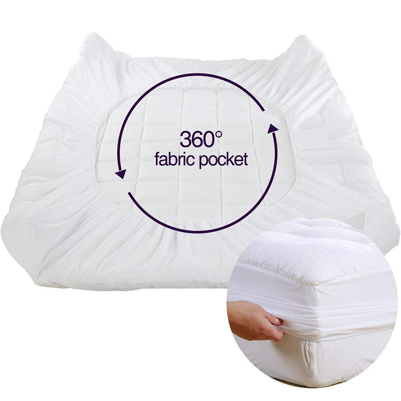 Quilted Fitted Mattress Protector Deep Pocket Cooling Mattress Topper