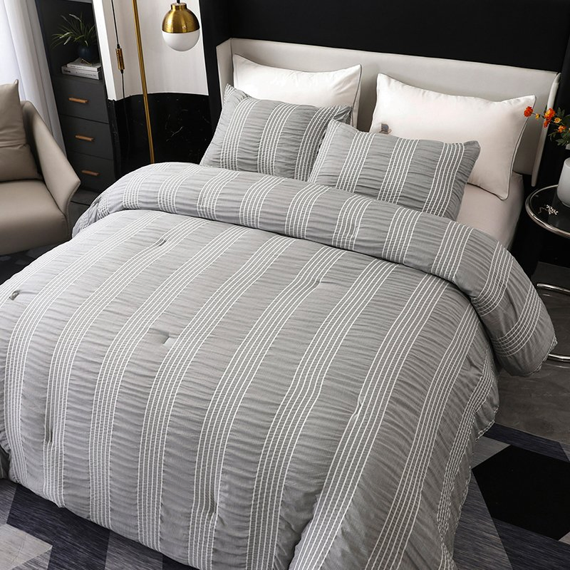 Home Microfiber Quilt Duvet Queen Size Down Alternative Comforter Bedding Set