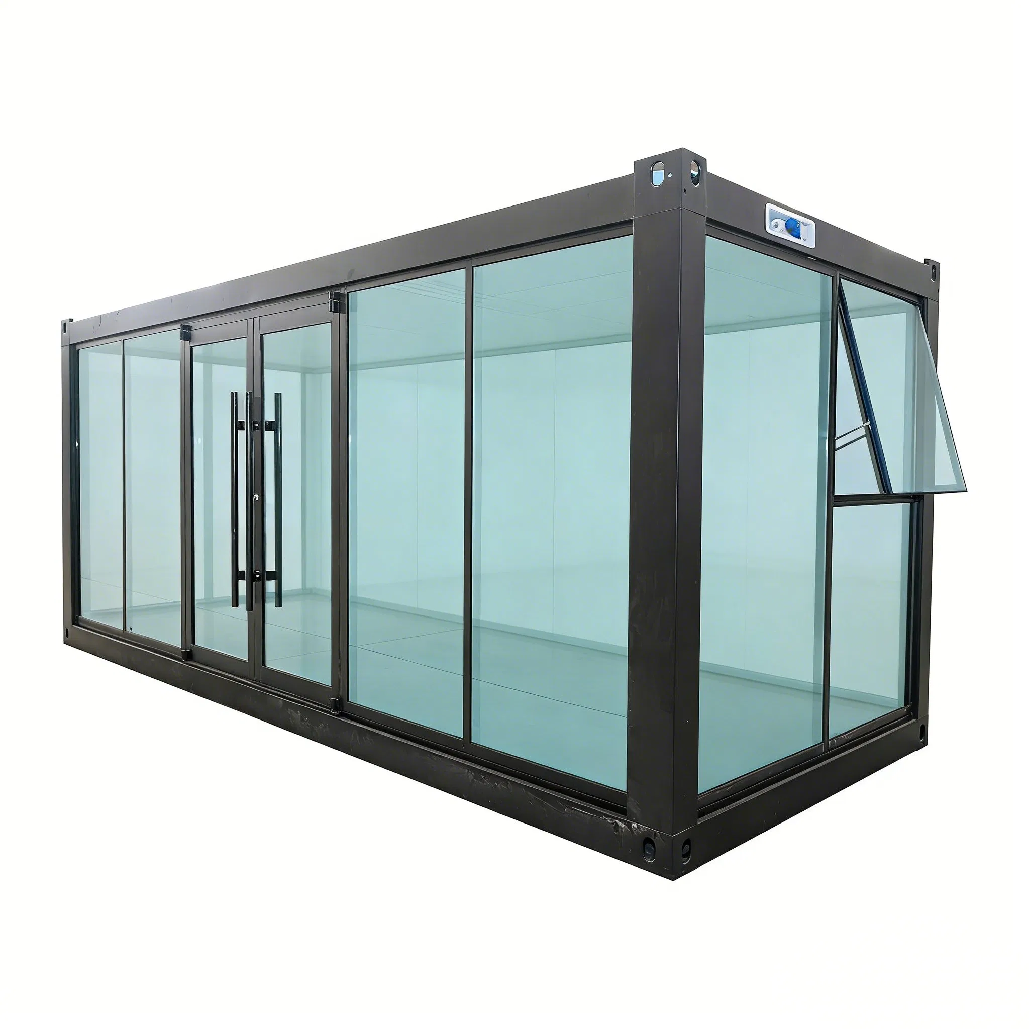 Transparent Acoustic Insulation Noise Reducing Quiet All-Glass Curtain Wall Container House