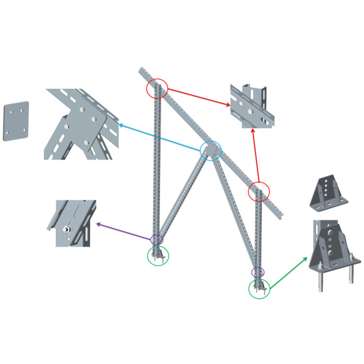 PV Ground Solar Mounting System Structure with Ramming Pile Foundation