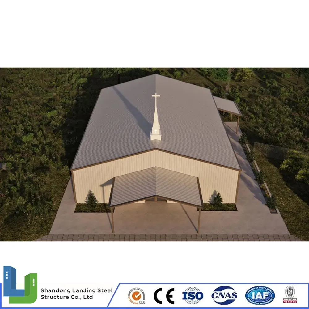 Steel Structure Metal Roof Space Frame Prefabricated Industrial Building Hall Church