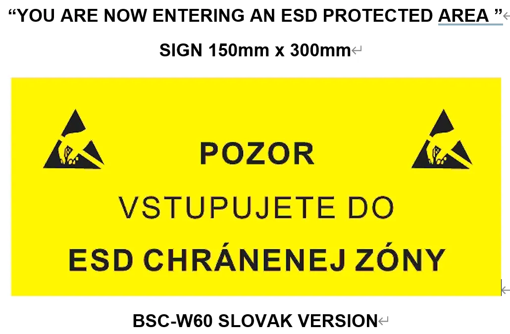 ESD Warning Sign Detail