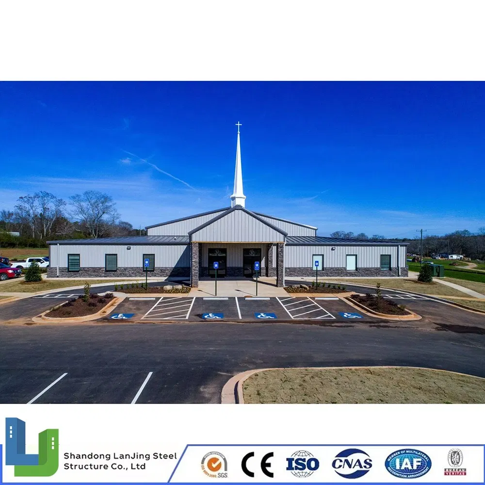 Steel Structure Metal Roof Space Frame Prefabricated Industrial Building Hall Church