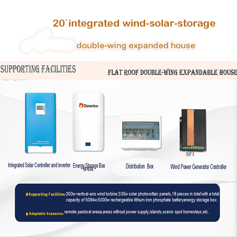 Prefab Wind-Solar Hybrid 38 Sqm Modular Trailer Home with Living Room