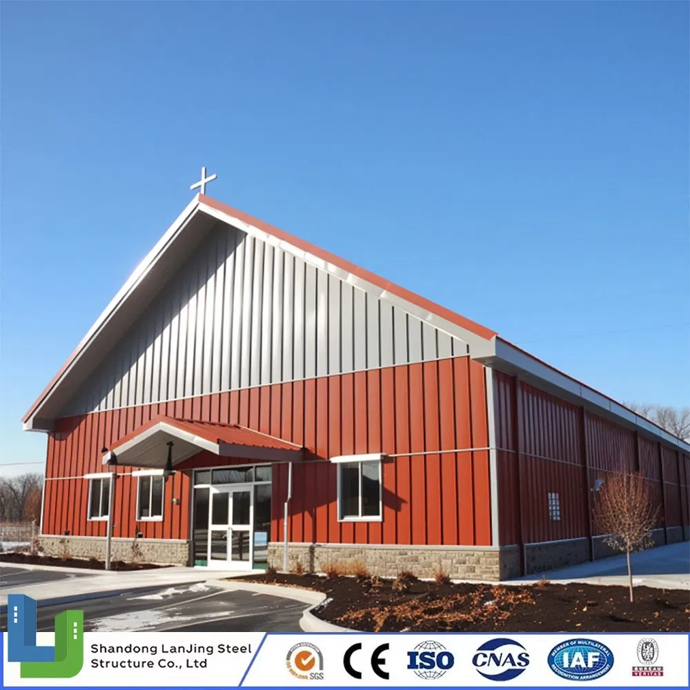 Steel Structure Metal Roof Space Frame Prefabricated Industrial Building Hall Church
