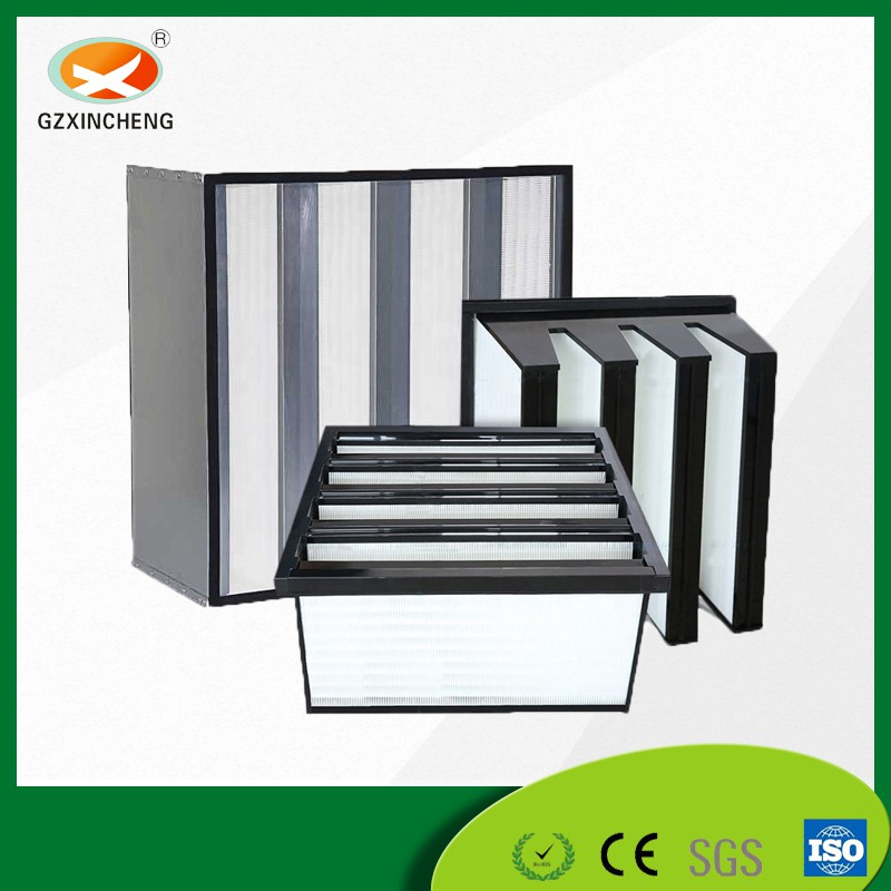 Ventilation System Equipment V-Bank Large Air Volume HEPA (ULPA) Filter