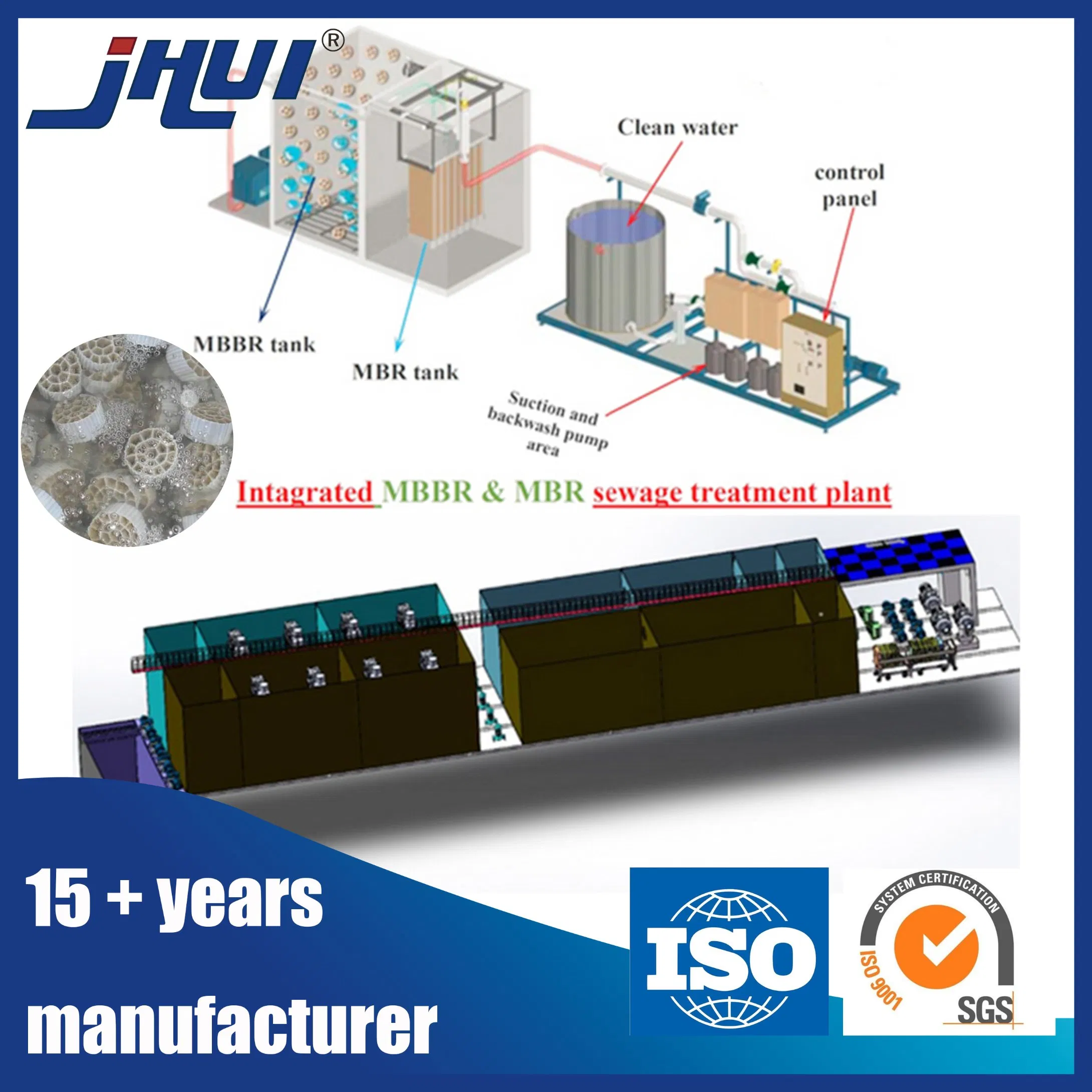 City Municipal Water Treatment Ao Sediment Mbbr Containerized Mbbr Integrated Treatment System