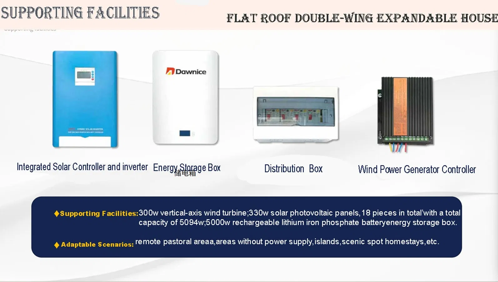 Prefab Wind-Solar Hybrid 38 Sqm Modular Trailer Home with Living Room