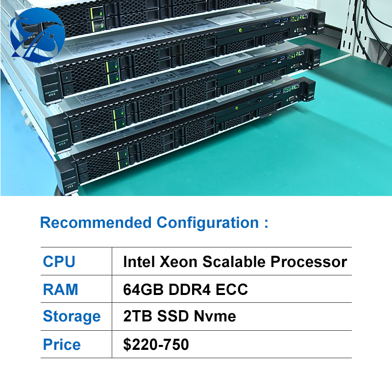 Windows 2025 Ai Gpu Xeon Rack Dedicated Data Center Deep Learning 1U Intel Dual Servers Computer Nas With Cooling Server