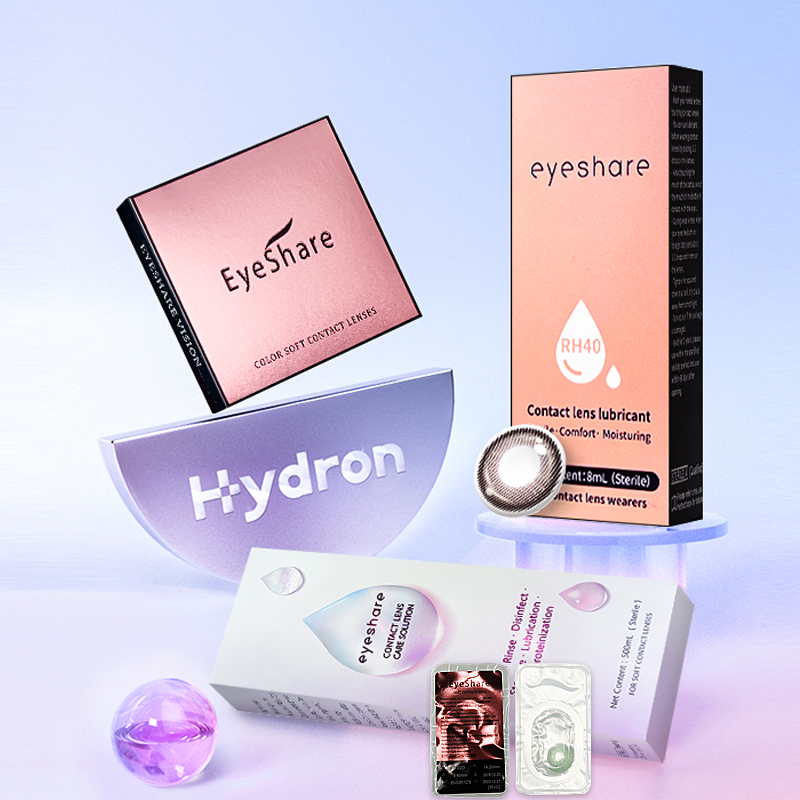 EYESHARE Custom Printing 3 Tone Colored Contact Lenses Natural Eye Lenses Packaging Paper Box