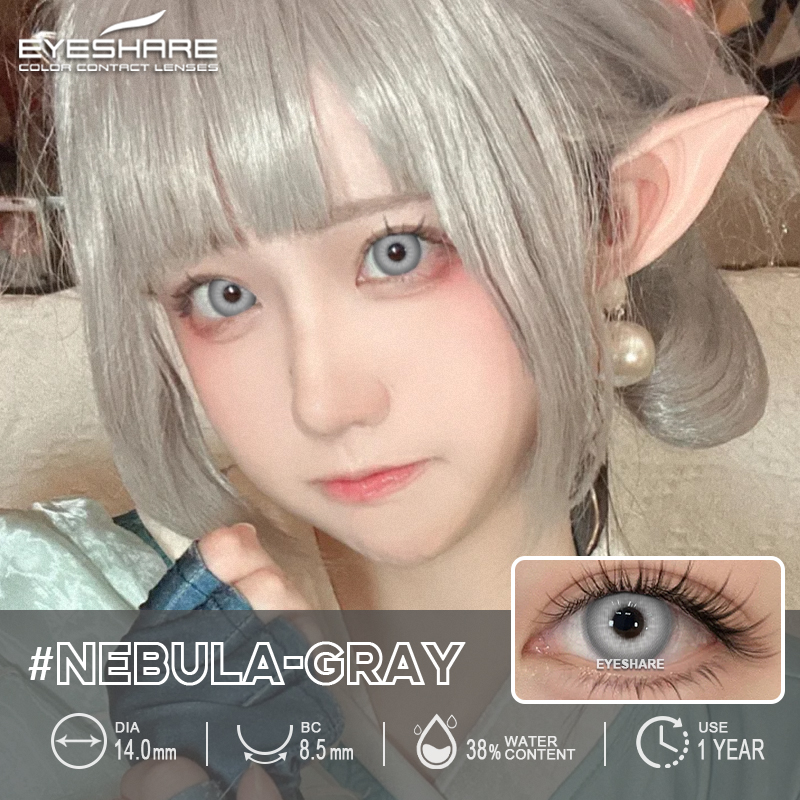 Eyeshare 2-Piece Yearly Disposable Contact Lenses Natural Eyes with Blue Brown Colours Eye Wear Sharingan Contact Lenses