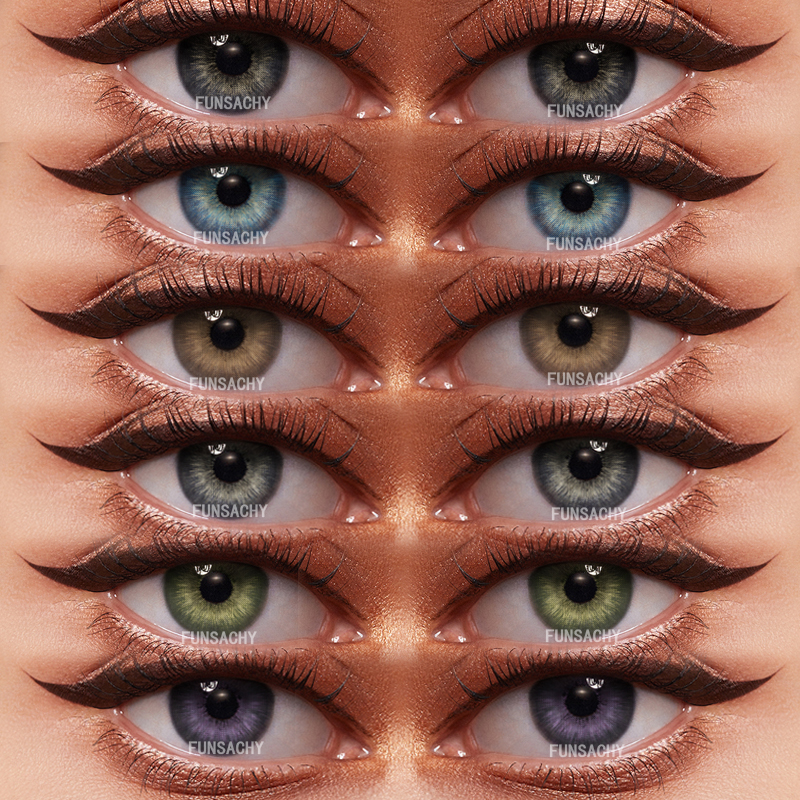 FUNSACHY 3 Tone 14.0-14.5MM Cosmetic Colored Contact Lenses Eye Care Product Eyeglasses Care