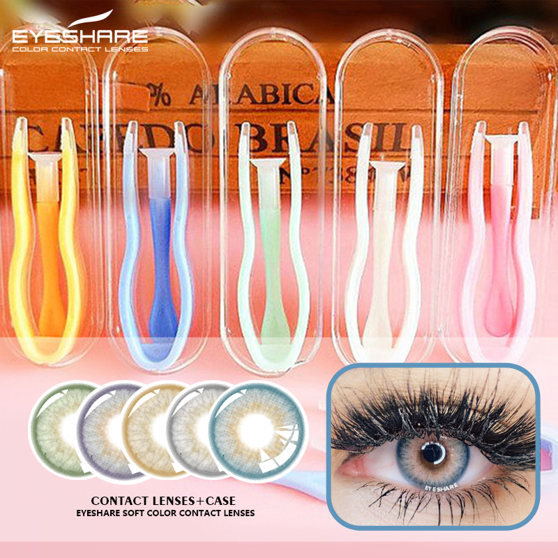Eyeshare Custom Practical Plastic Contact Lens Case with Tweezers Manually Cleaner Accessory for Contact Lenses Eyewear Displays