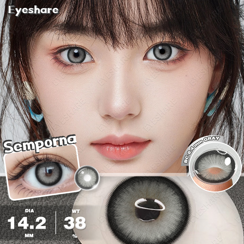 EYESHARE Transparent Lens Grey Contact Lenses OEM Contact Lens Soft Yearly Daily Use Cosmetics Eye Colored Lens Cases Lencsevedo