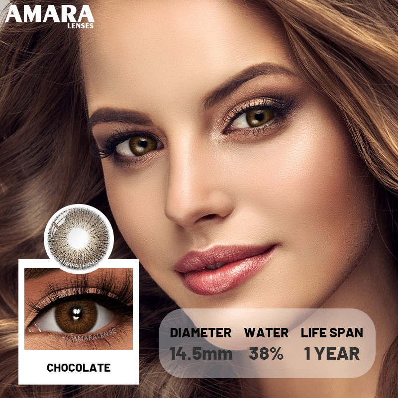 AMARA Natural Soft HEMA 38% Water Two Pieces Cosmetic Eye Contact Lenses Black Gray Green Colored Lens Sharingan Design