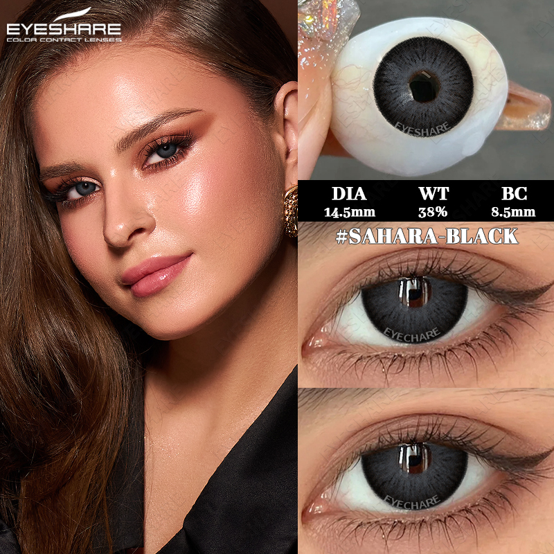 For Eyeshare 1 Pair Yearly Blue Soft Hema Contact Lens Natural Eye Color with Comfortable Softness