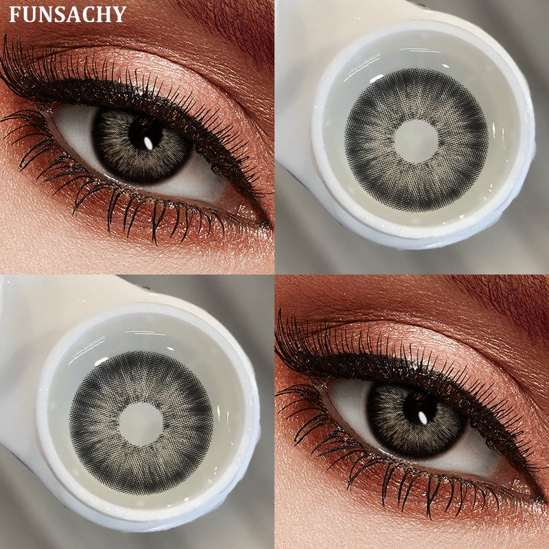 FUNSACHY Hot Sale Soft HEMA Natural Circle Eye Contact Lenses 2pcs Yearly Use Eye Colored Cosmetic Contact Lenses