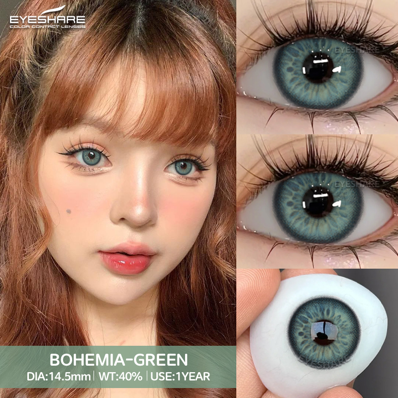 For 1-Year Customized Soft HEMA 3-Tone Cosmetic Contact Lenses 2 Pieces for Eye Makeup