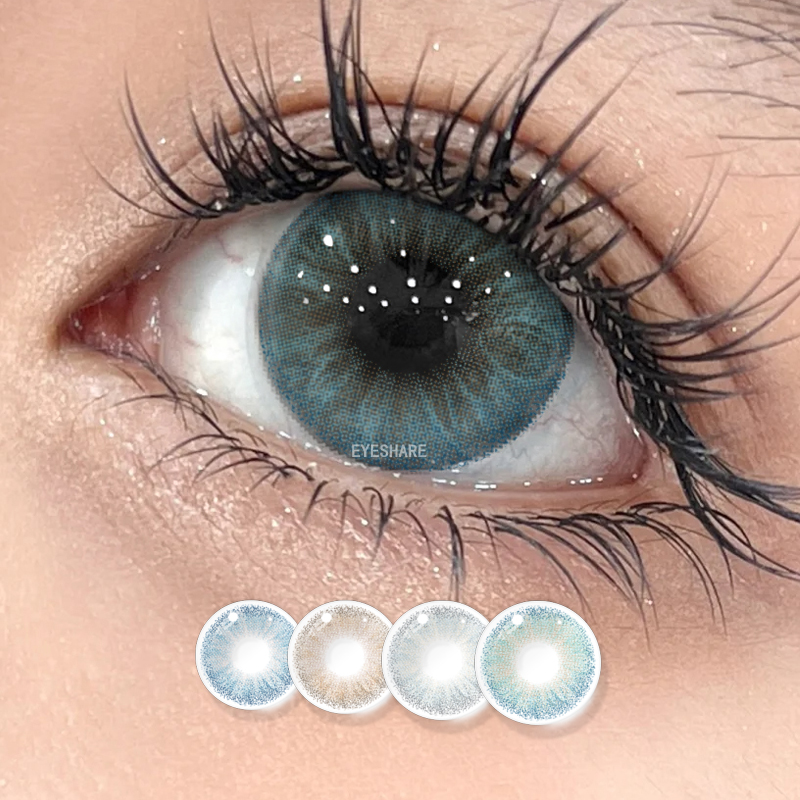 For Eyeshare Small Pupil Cosmetic Colored Contact Lenses 1 Pair Yearly Soft Hardness Eye Lens