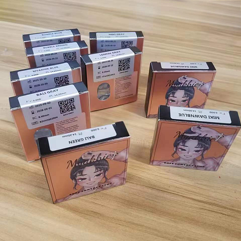 Eyeshare Natural Color Eye Contact Lens Paper Box Soft 2 Pieces Natural Cosmetic Eyewear Custom Box High Water Eye Lens