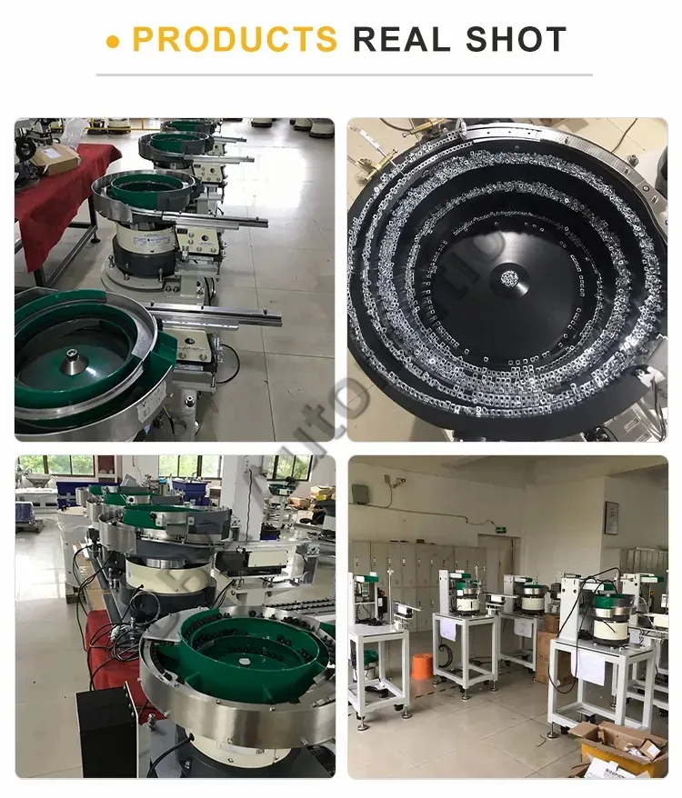 Alimentador vibratório em forma de tigela para montagem de eletrodomésticos de mesa