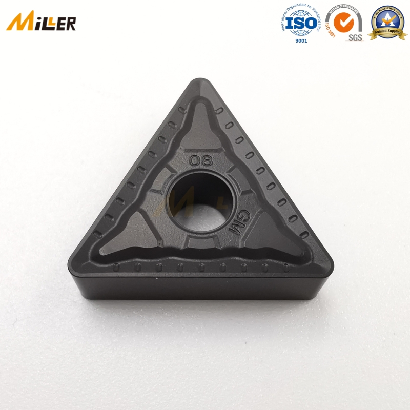 Insertos de Torneamento Triangulares Negativos de Carboneto de Tungstênio 60&deg; para Acabamento de Materiais em Aço Inoxidável e Ligas de Alta Temperatura Previne Desgaste Tnmg160408