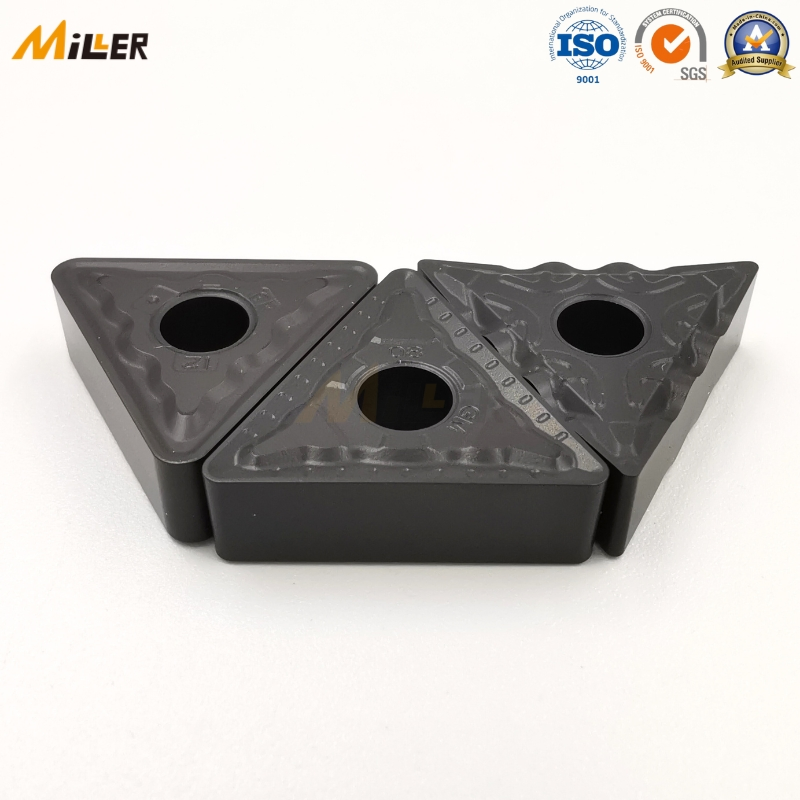 Insertos de Torneamento Triangulares Negativos de Carboneto de Tungstênio 60&deg; para Acabamento de Materiais em Aço Inoxidável e Ligas de Alta Temperatura Previne Desgaste Tnmg160408