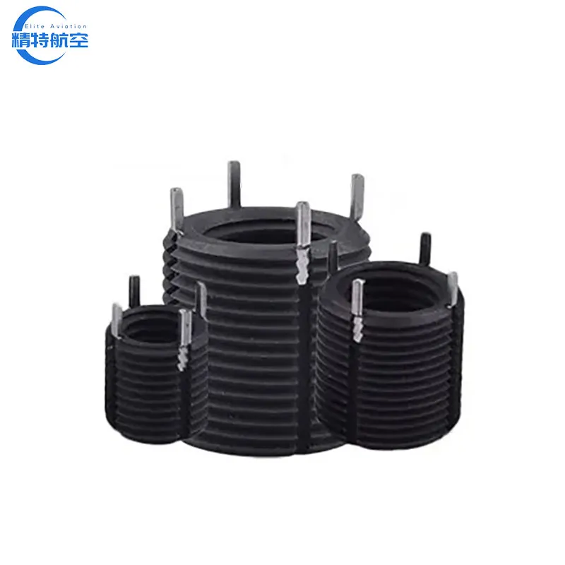 Inserções de Rosca de Aço Carbono com Resistência à Ferrugem em Óxido Preto para Metais, Pesadas e com Trava