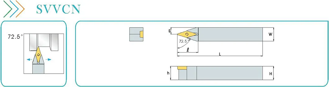 Suporte de Ferramenta de Corte Externo para Torno Indexável Ferramenta de Corte CNC