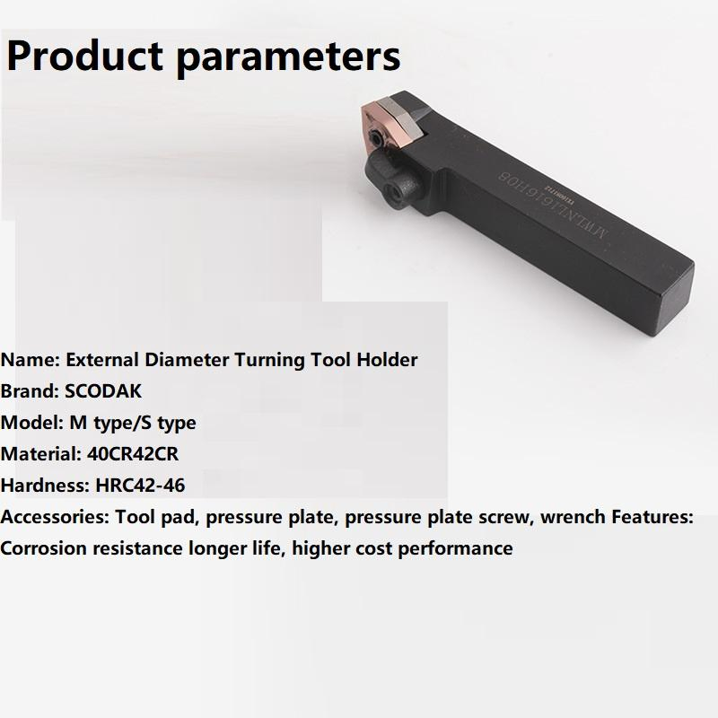 Suporte de Ferramenta de Torno CNC Scodak para Diâmetro Externo, Antivibração, Ferramenta de Corte para Torno, Suporte de Ferramenta para Torneamento de Círculo Externo
