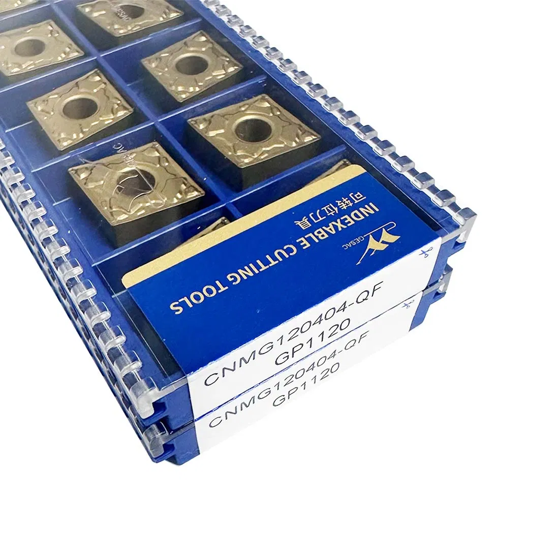 Inserções de Corte de Carboneto Negativas de Alta Precisão em Forma de Quadrado Gesac Cnmg120404-Qfgp1120 para Aço Inoxidável