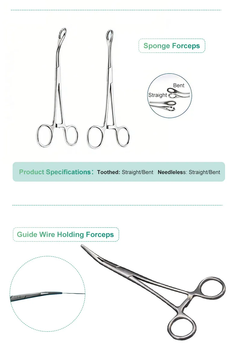 Forcep de Segurar Língua em Aço Inoxidável com Inserções de Borracha para Instrumentos Médicos Cirúrgicos