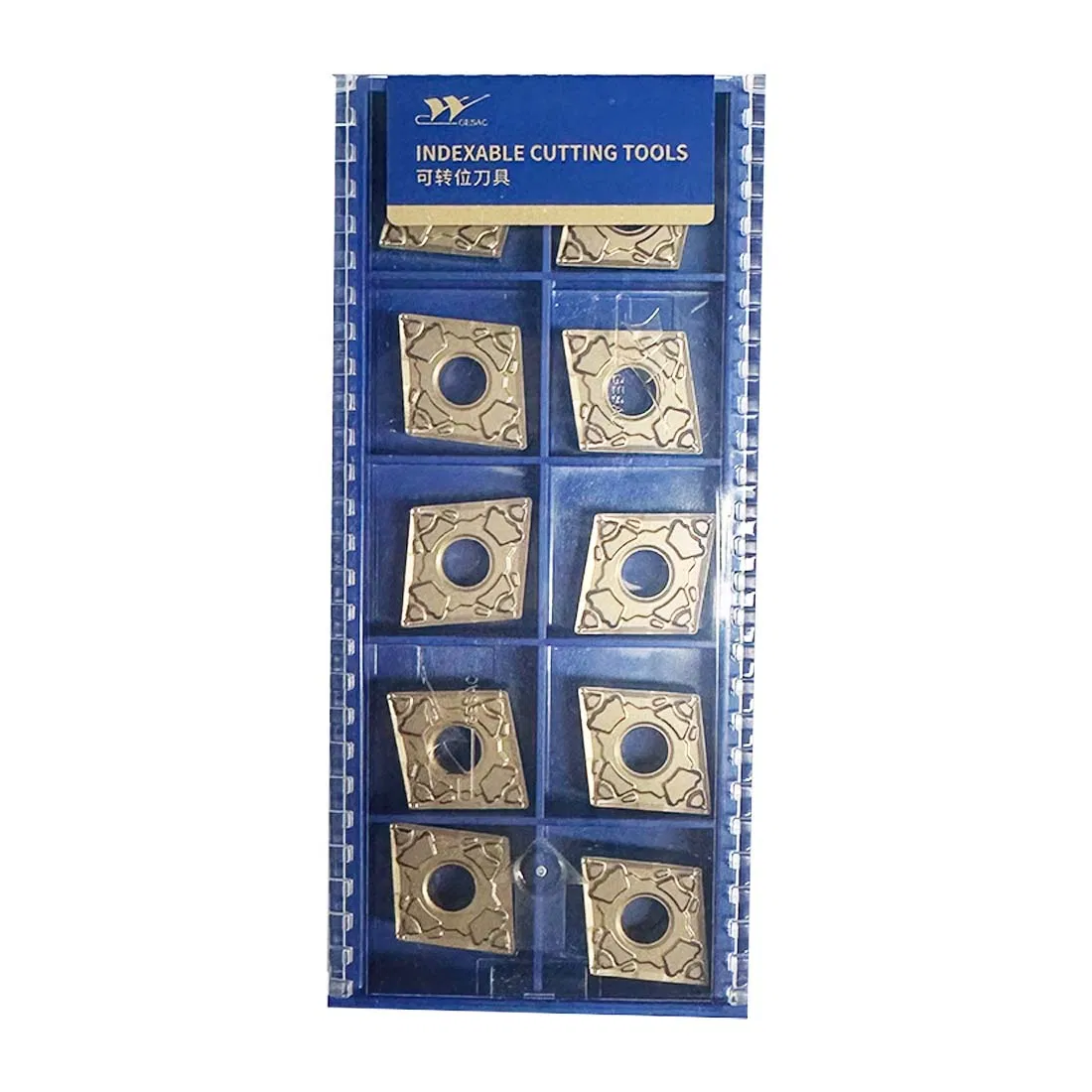 Inserções de Corte de Carboneto Negativas de Alta Precisão em Forma de Quadrado Gesac Cnmg120404-Qfgp1120 para Aço Inoxidável