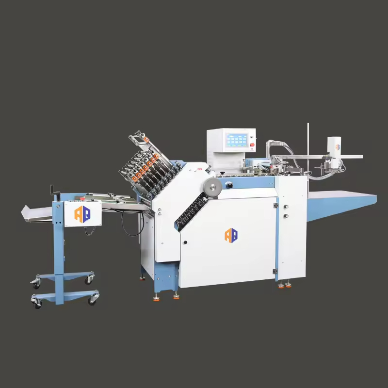 Fabricante de Máquina de Dobragem de Papel para Folhetos Farmacêuticos com Inserção de Pacote de Alta Velocidade e Transmissão por Correia