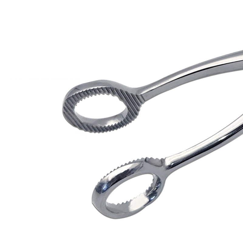 Forcep de Segurar Língua em Aço Inoxidável com Inserções de Borracha para Instrumentos Médicos Cirúrgicos