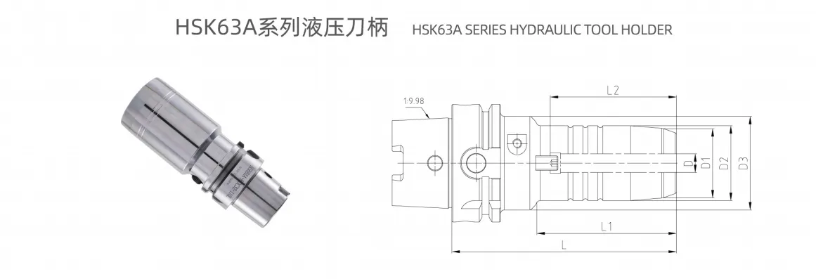 Ferramenta de Suporte de Mandril de Alta Precisão Hsk63/50/100 com Collet Er para Trocas Rápidas de Ferramentas