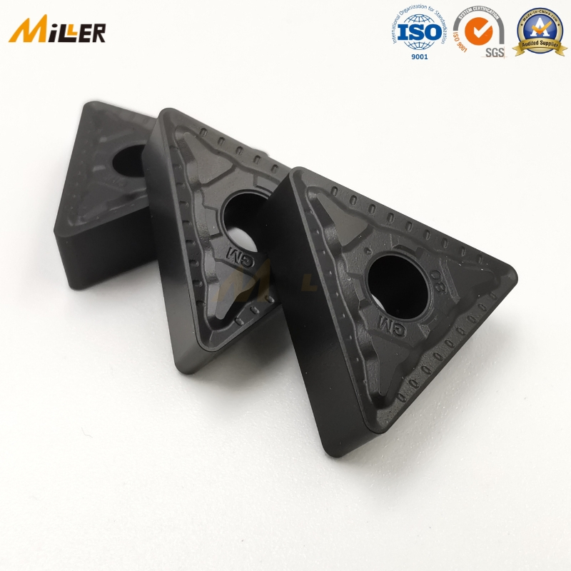 Insertos de Torneamento Triangulares Negativos de Carboneto de Tungstênio 60&deg; para Acabamento de Materiais em Aço Inoxidável e Ligas de Alta Temperatura Previne Desgaste Tnmg160408