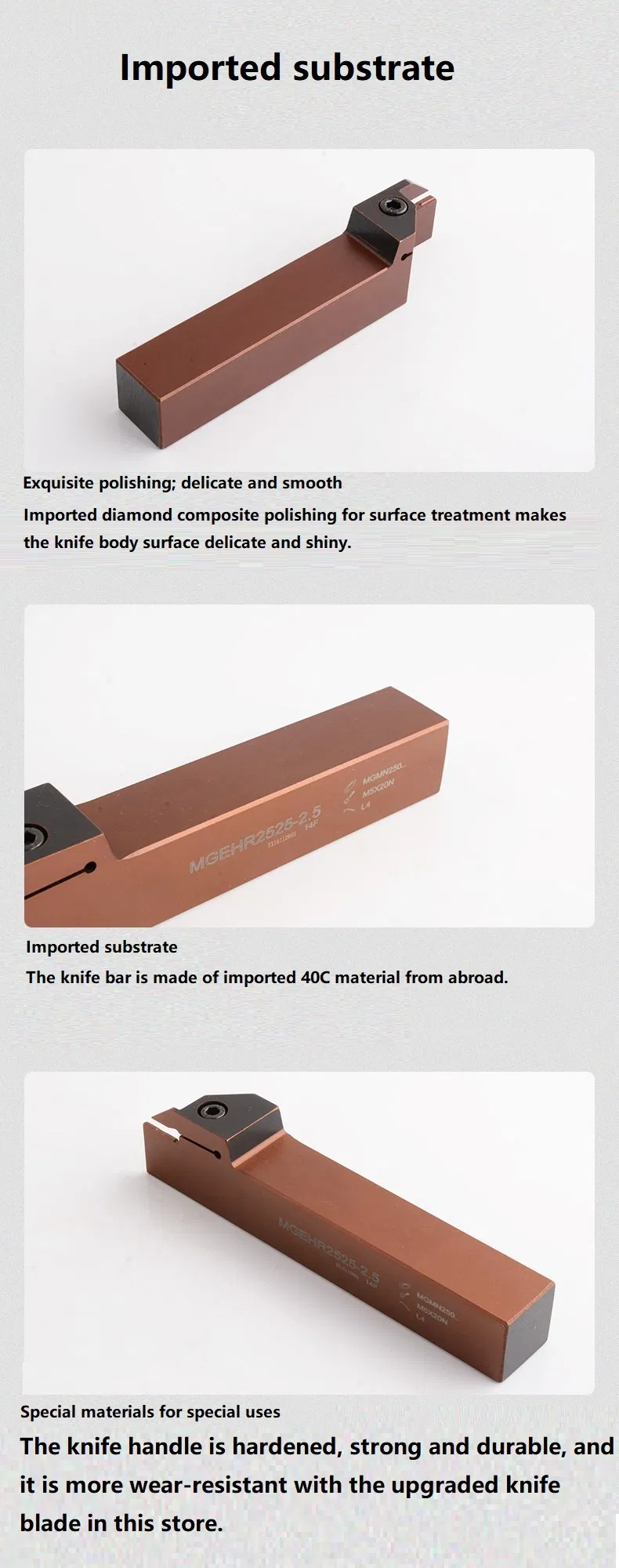 Ferramenta de Corte CNC Antivibração, Eixo de Precisão